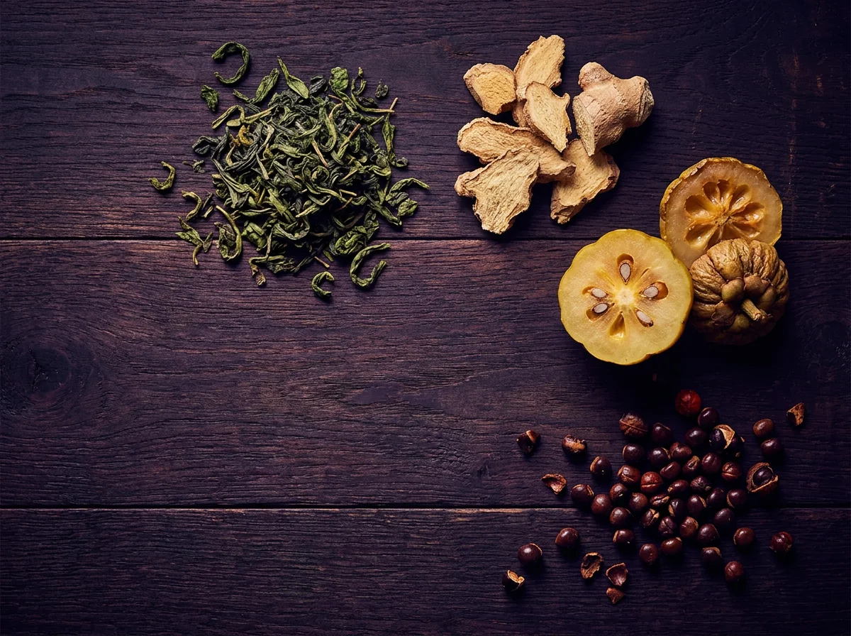 Botanical ingredients: garcinia, green tea, guaraná seeds and ginger root